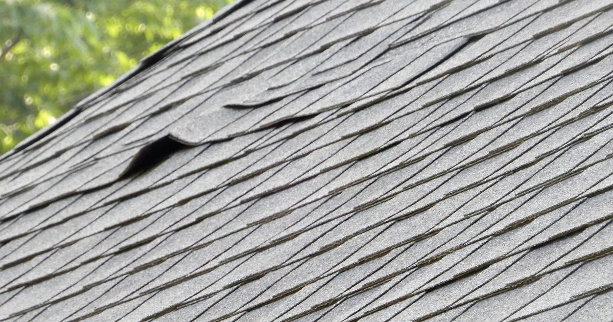 Architectural shingle roof repair completed on a residential home.