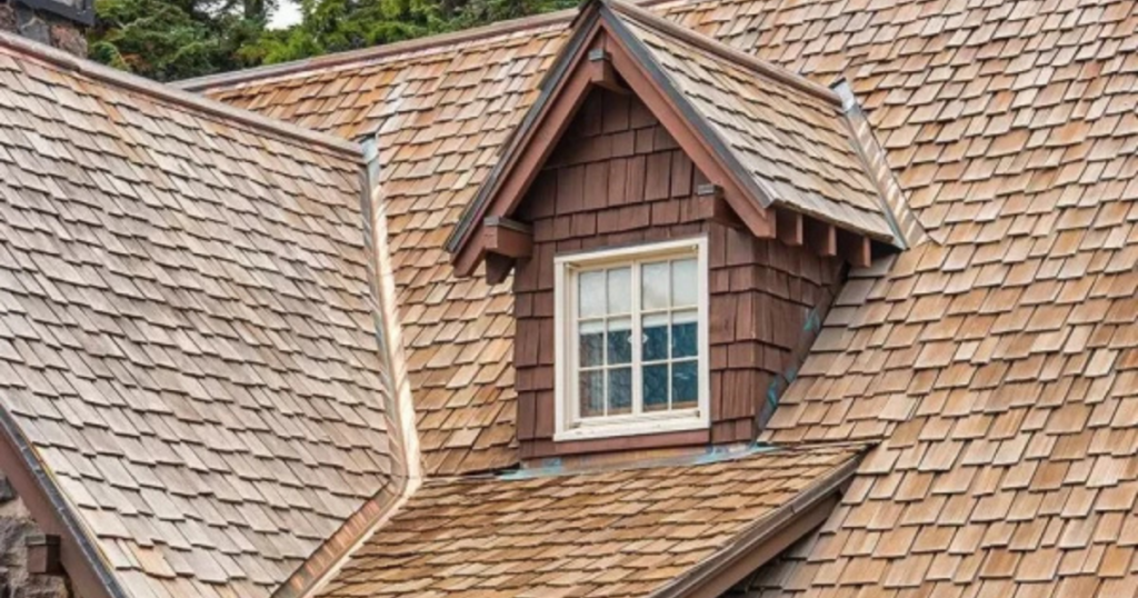 Completed cedar roofing installation by Clough Construction on a Massachusetts home.