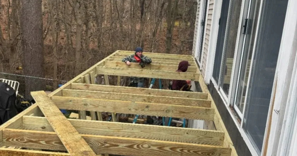 Custom exterior carpentry completed by Clough Construction on a Massachusetts home.