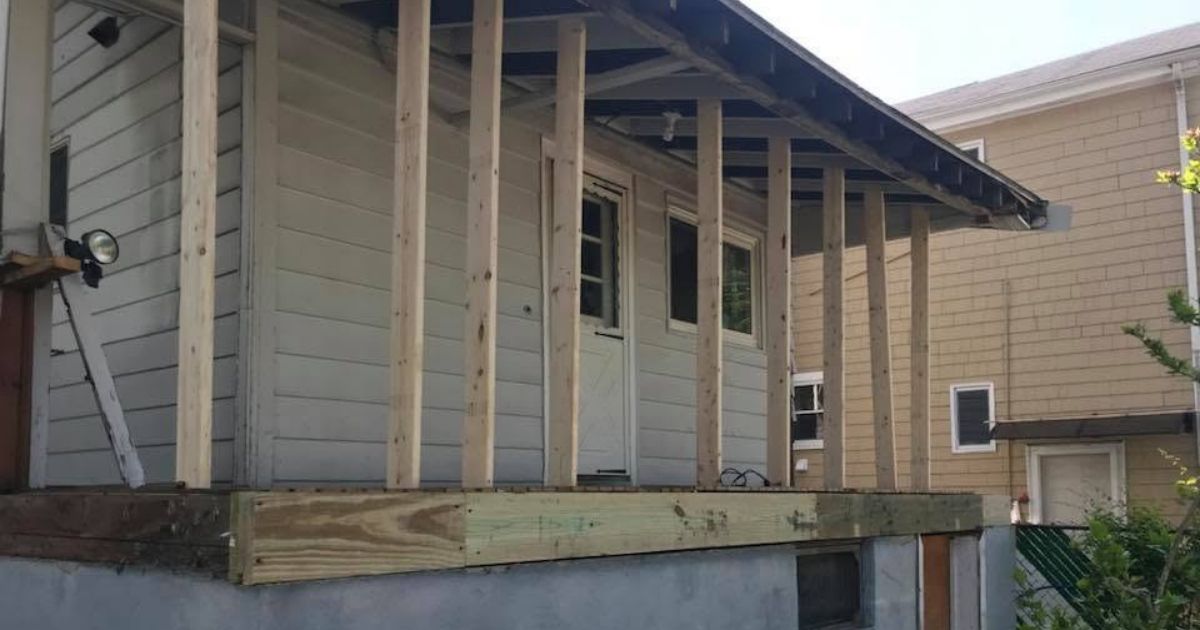 Wood framing for residential porch enclosure renovation