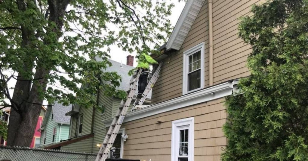 Residential roofing project by Clough Construction in Lynnfield, Massachusetts.