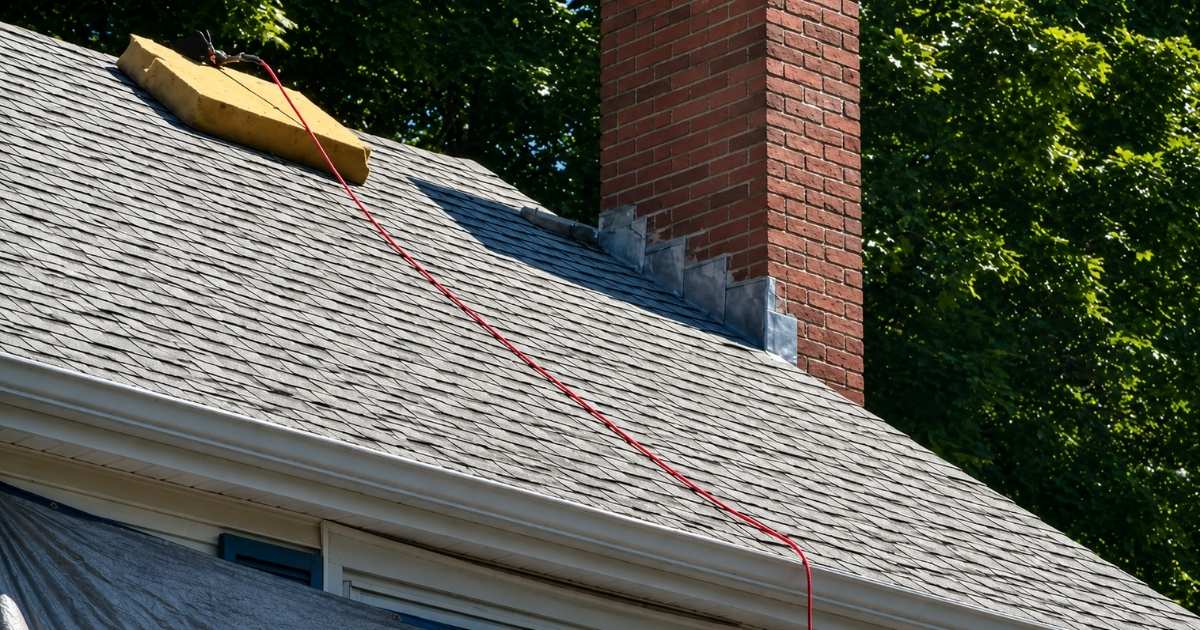Residential roofing project by Clough Construction in Wilmington, Massachusetts.