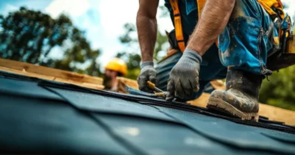Residential roof repair completed by Clough Construction on a home in Greater Boston, Massachusetts.