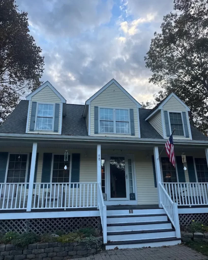 Completed residential roof replacement by Clough Construction in North Reading, Massachusetts.
