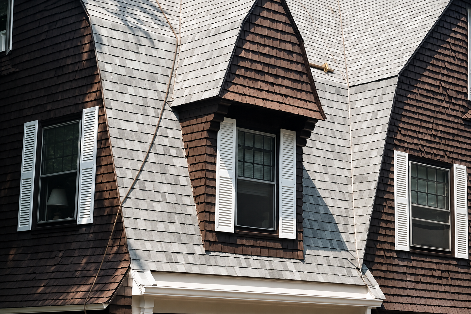 Completed roof replacement with wood gutter and fascia work