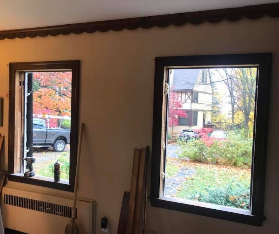 Existing residential window openings prepared for replacement windows